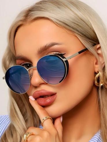 Greka солнцезащитные очки круглые однотонные