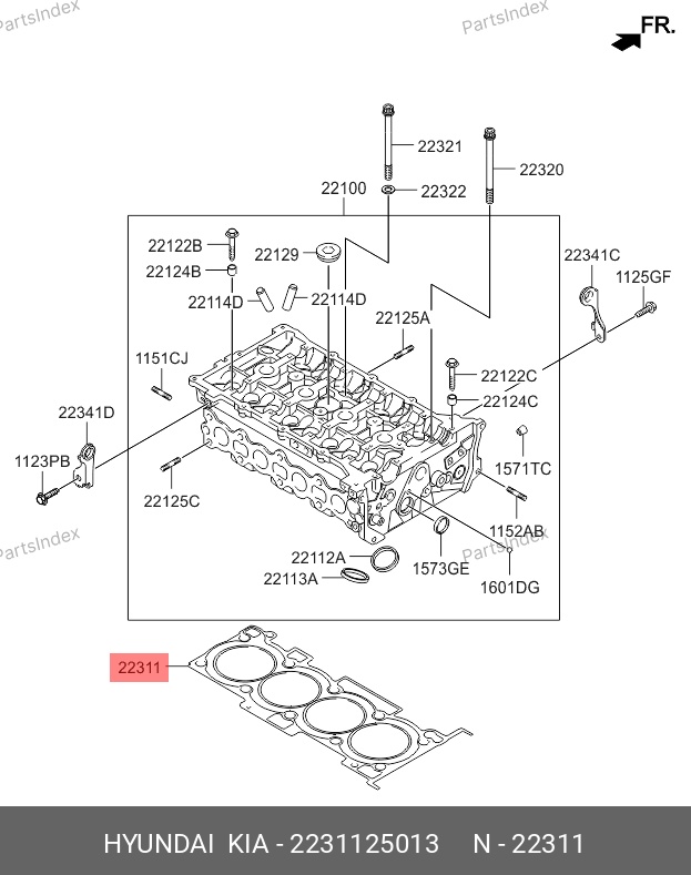 Hyundai/Kia Прокладка ГБЦ 2231125013