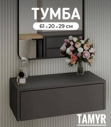 Тумба Tamyr Rai901, 61x20x29 см, графит