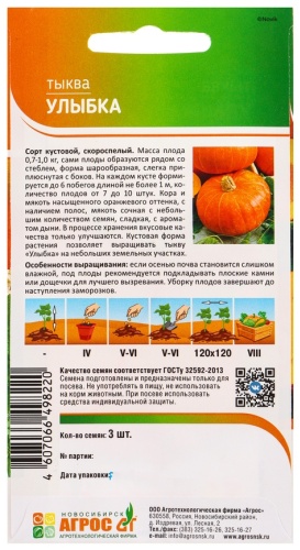 Агрос тыква «Улыбка»