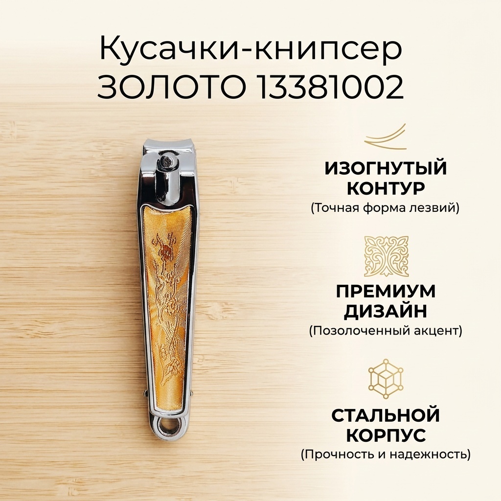Кусачки-книпсер 13381002_Золото 6.3 см 1 шт