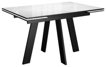Обеденный стол ДИК DikLine DKD120, 120х80x77 см, МДФ, керамика, черный, белый