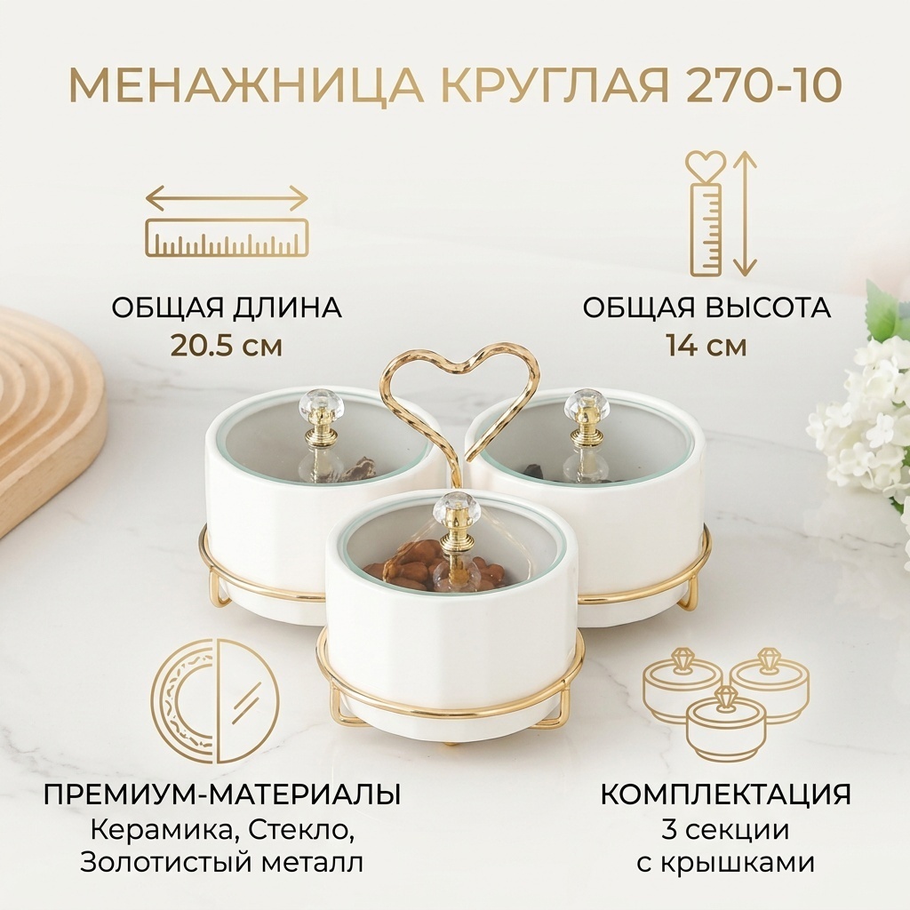 Менажница 270-10 круглая 1 шт