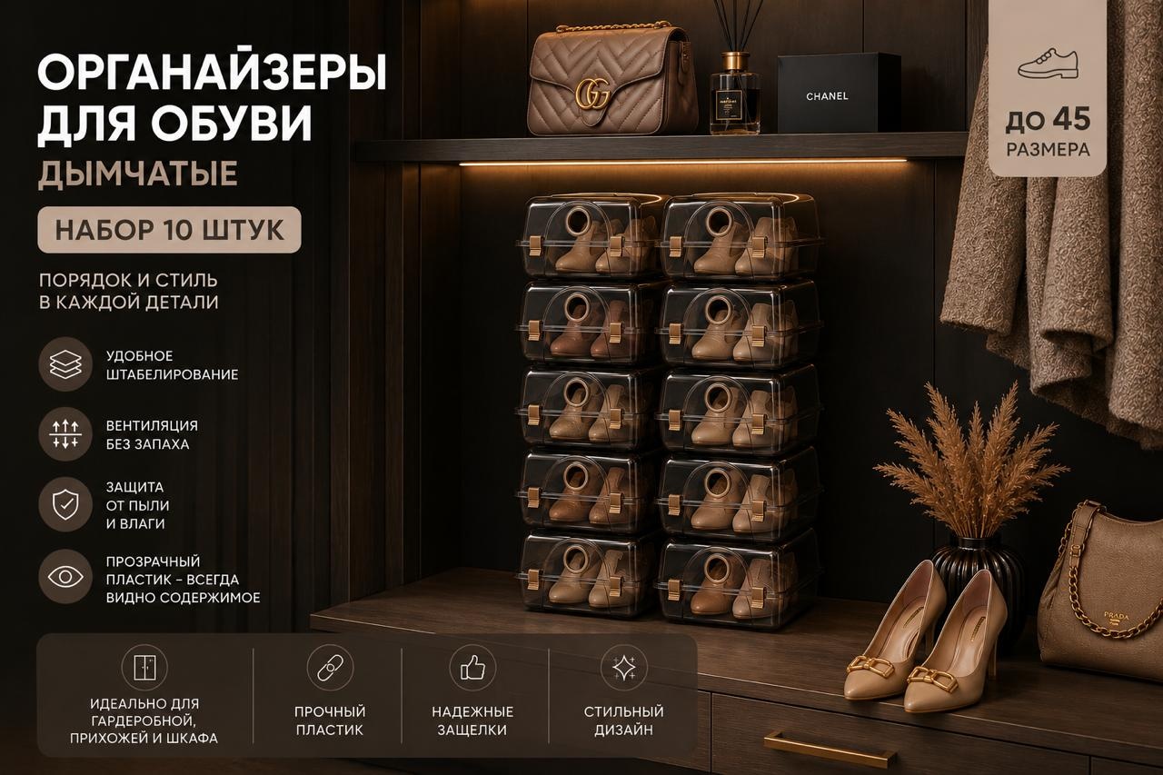 Коробка 37x21.5x13 см, пластик, полипропилен