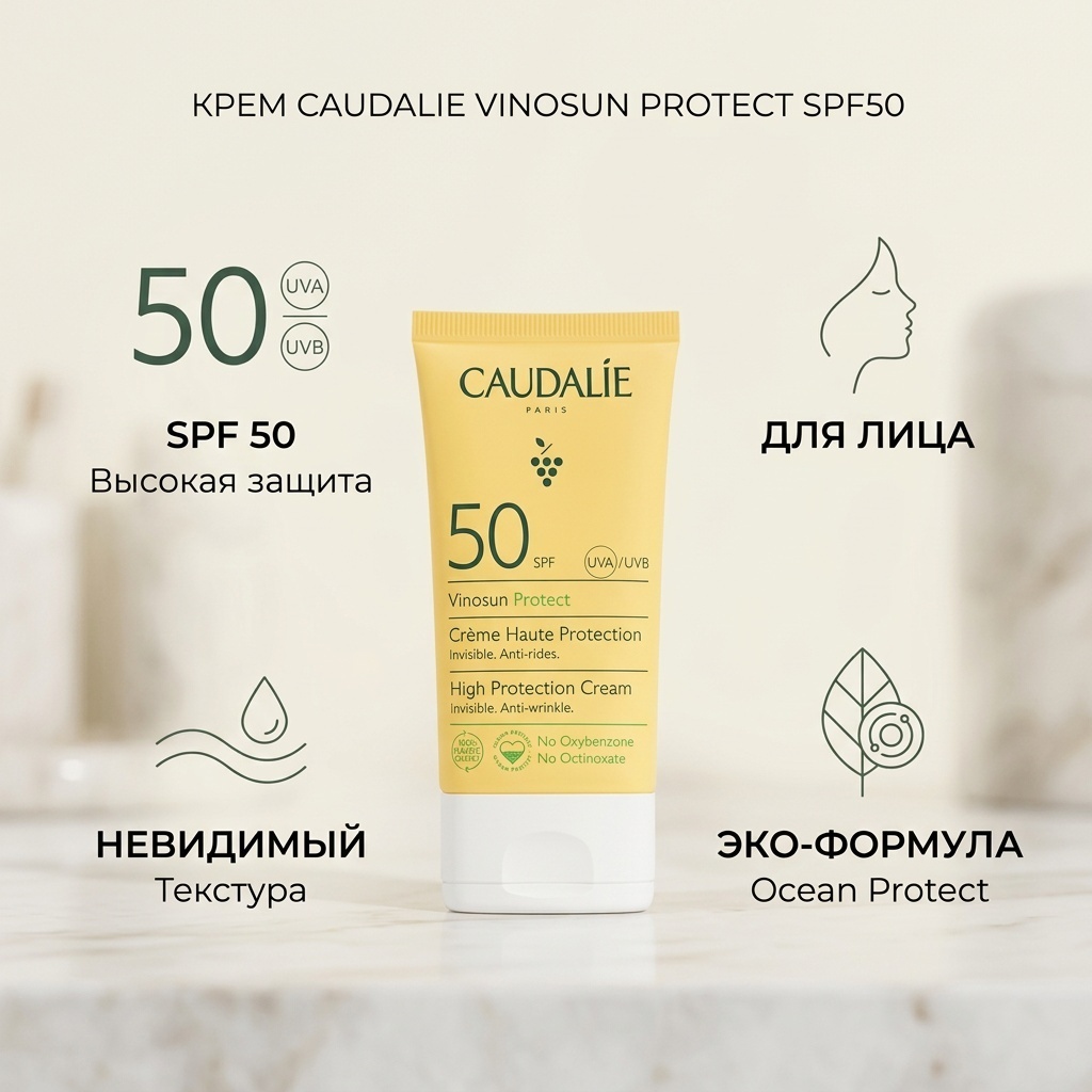 Caudalie крем vinosun high protection cream spf50 для лица 50 мл