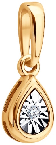 Подвеска Diamant 51-230-02955-1 вес 0.66 г золото, бриллиант