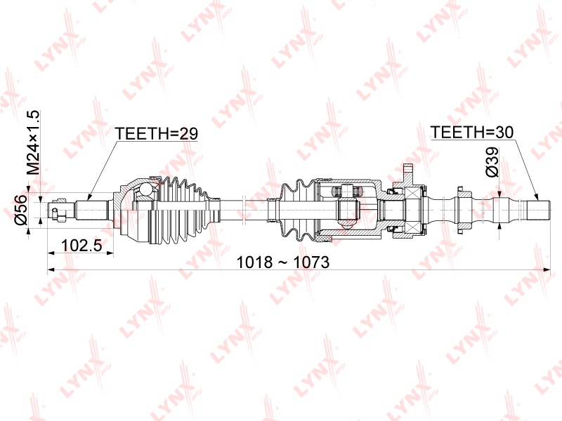 LYNXauto привод колеса в сборе CD1105