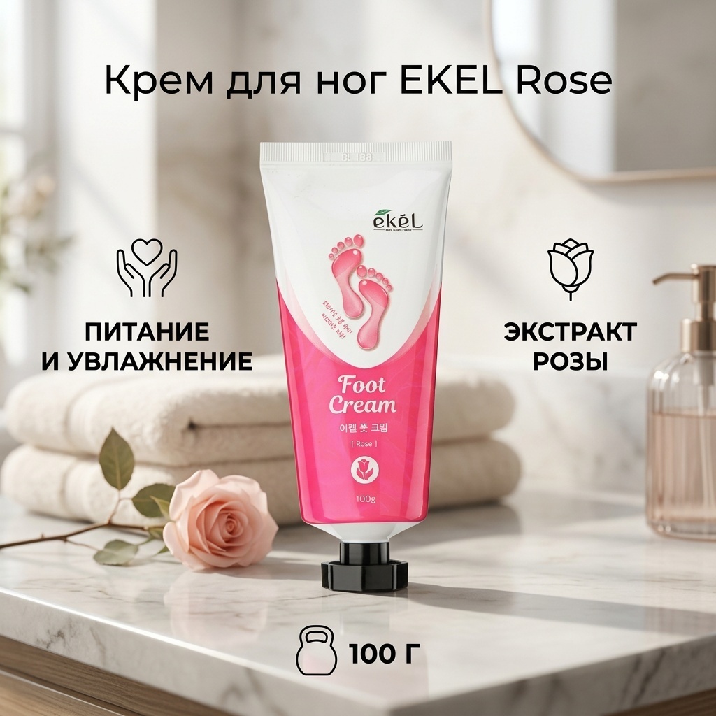EKEL Rose крем для ног 100 г