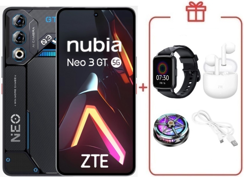 Смартфон ZTE Nubia Neo 3 GT 5G 8 ГБ/256 ГБ черный + подарок