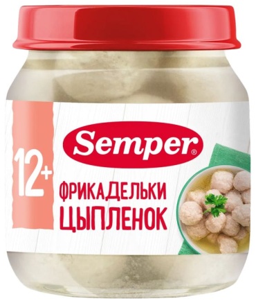 Детское пюре Semper Фрикадельки цыпленок 100 г, с 1 года