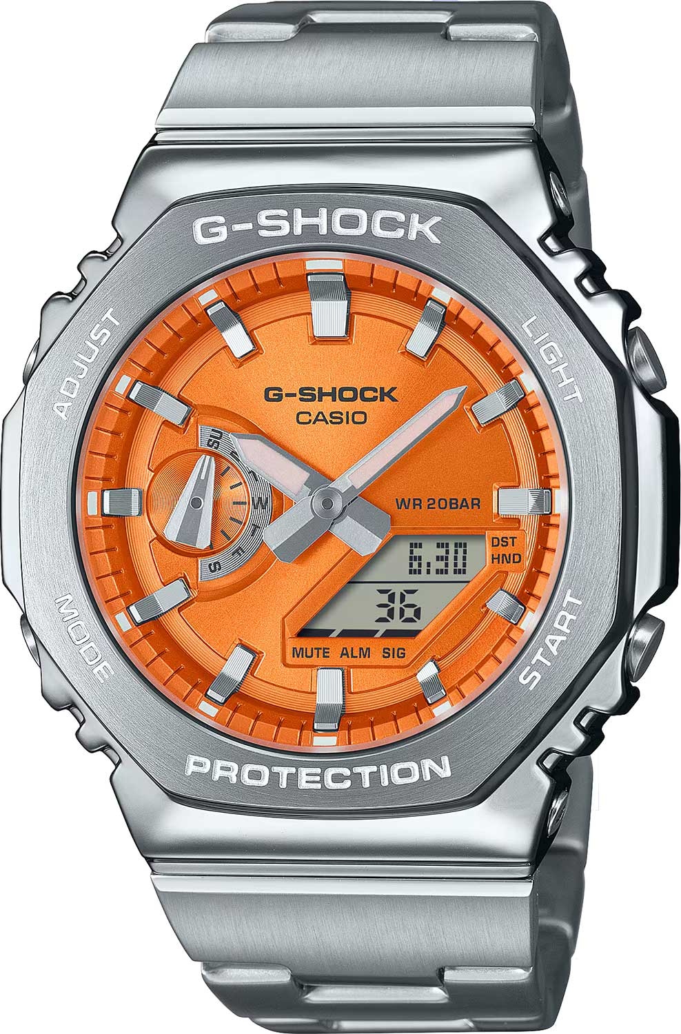 Кварцевые CASIO GM-2110D-4AER сталь, полимер