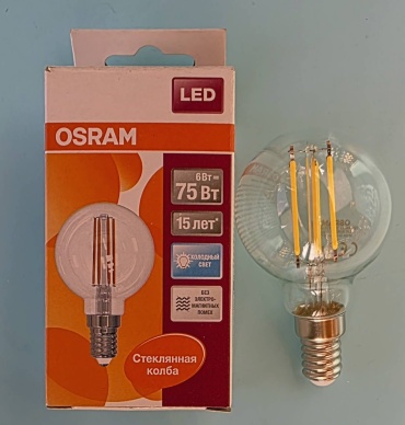 Osram 6W E14, светодиодная, нейтральный белый