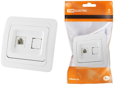 Телефонная розетка TDM ELECTRIC SQ1804-0012, белый