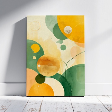 PEMIKAN CRAFT картина Абстракция золотые и зеленые круги 40x60 см