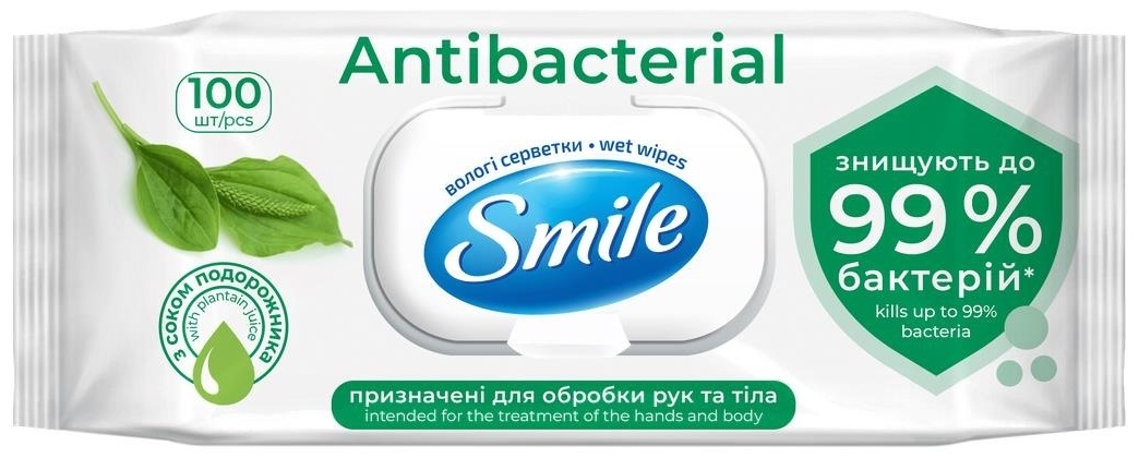 Влажные салфетки Smile Antibacterial 100 шт