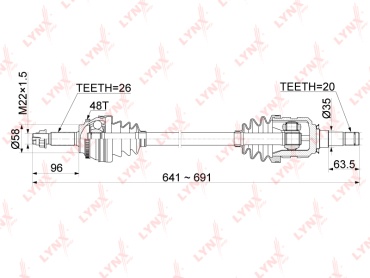 LYNXauto привод колеса в сборе CD1154A