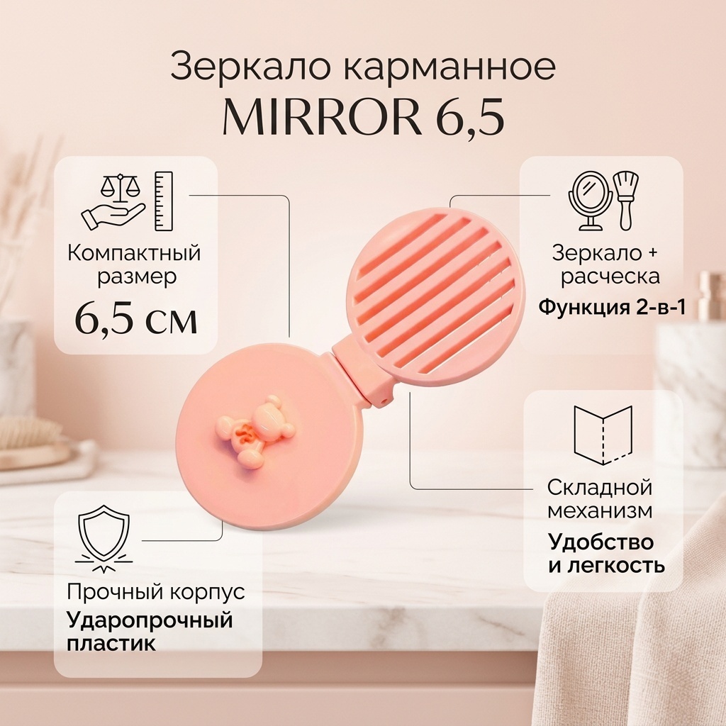 MIRROR зеркало карманное 6,5