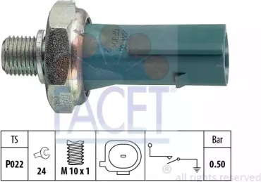 FACET датчик давления масла 70196