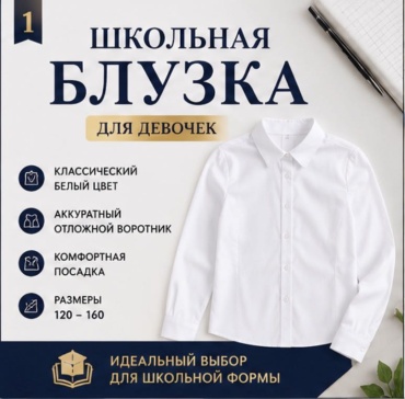 Школьная рубашка белый