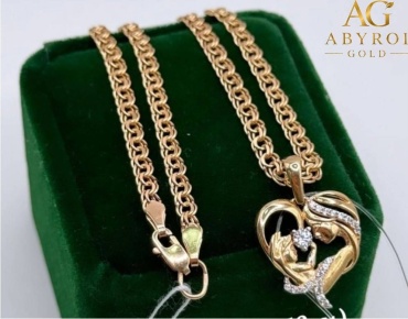 Колье ABYROI GOLD 0408 длина 55 см вес 8 г золото, фианит