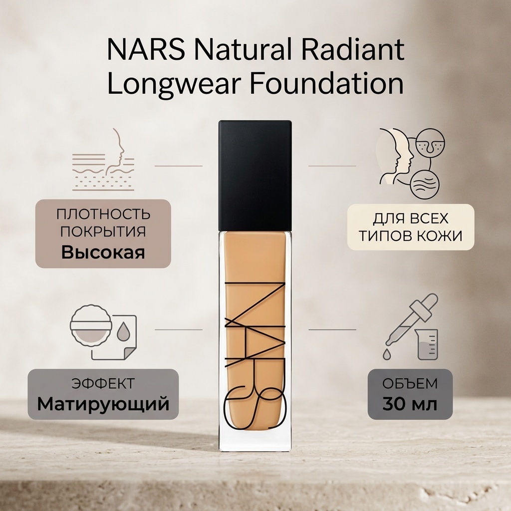 NARS Natural Radiant Longwear Foundation тональный крем Stromboli 30 мл