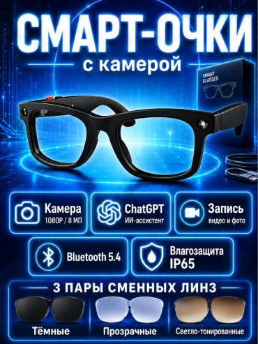 Смарт-очки SMART GLASSES NOOR черный