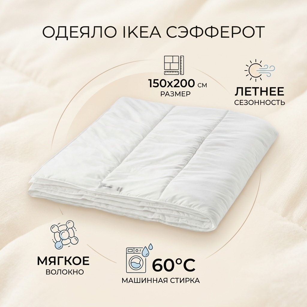 Одеяло IKEA Сэфферотт 150x200 летнее