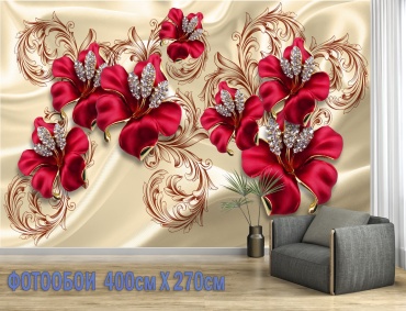 Room Art KZ фотообои Драгоценные цветы, основа флизелин (2.7x4 м)