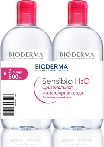 Bioderma Sensibio H2O мицеллярная вода 2 шт по 500 мл