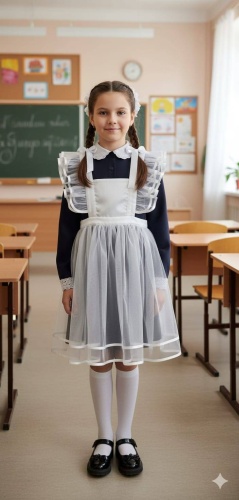 Школьный фартук Lena_Nila белый