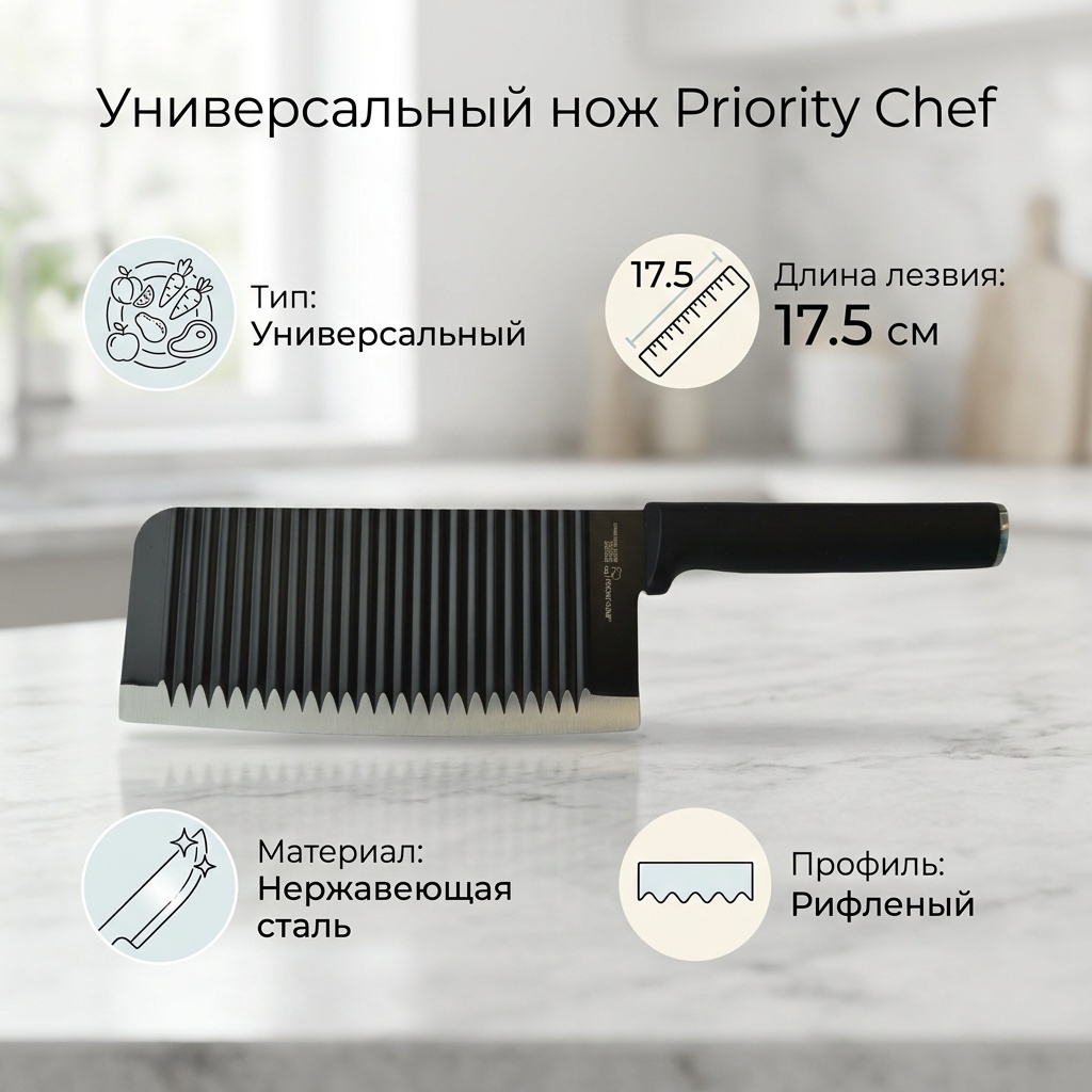 Нож универсальный Priority Chef, лезвие: нержавеющая сталь 1 шт