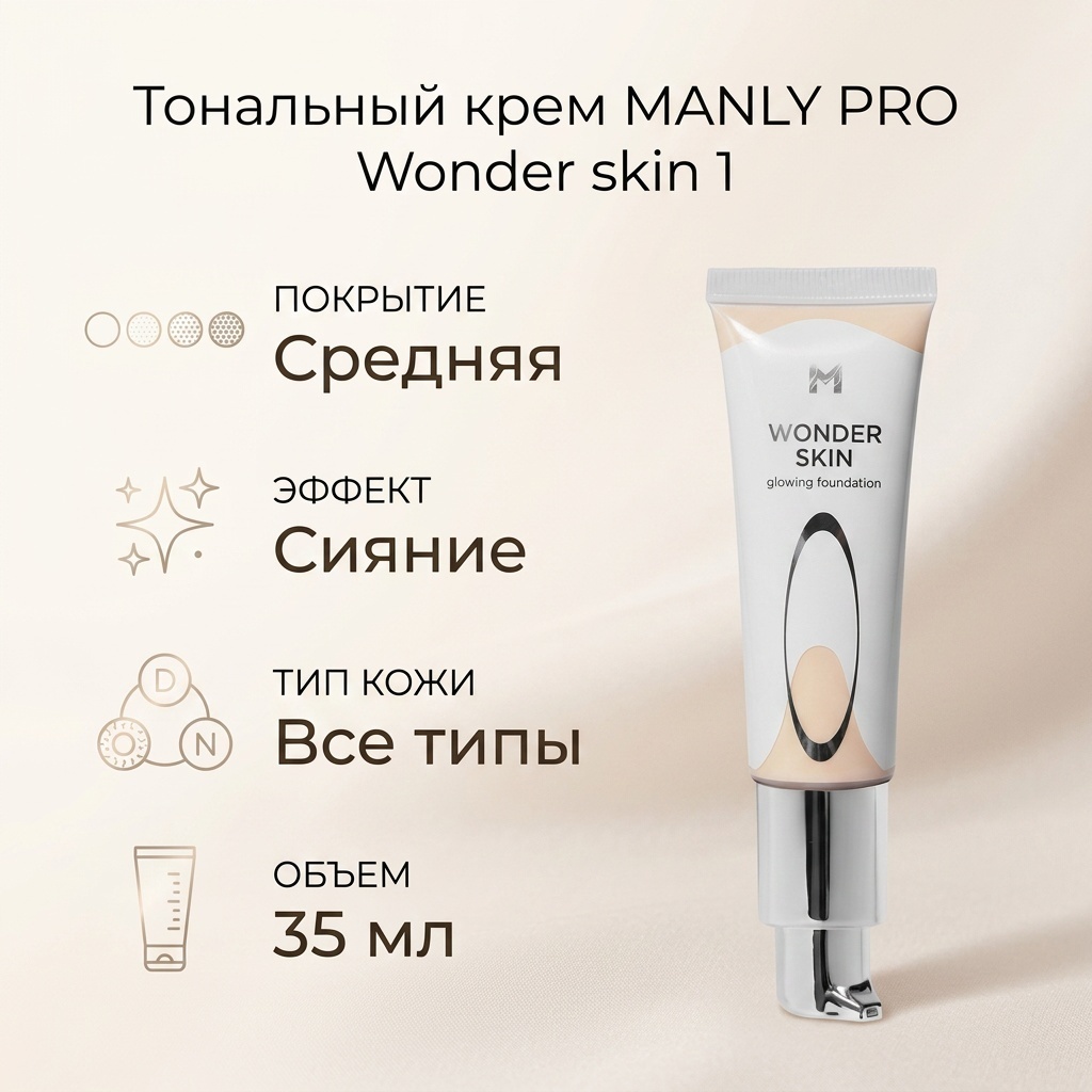 MANLY PRO Wonder skin тональный крем 1 35 мл