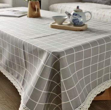 Скатерть DANL 230x150 см, лен, хлопок, 1 шт