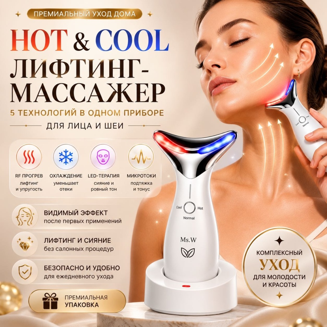 AiAmi микротоковый массажер, аппарат светодиодной LED терапии, косметический аппарат, многофункциональный аппарат
