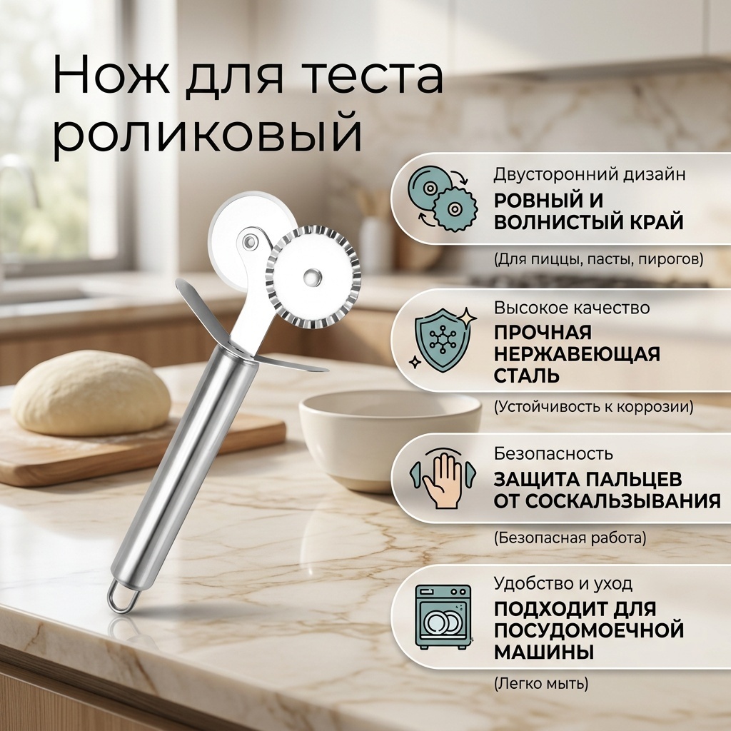 Нож для теста , лезвие: сталь 1 шт