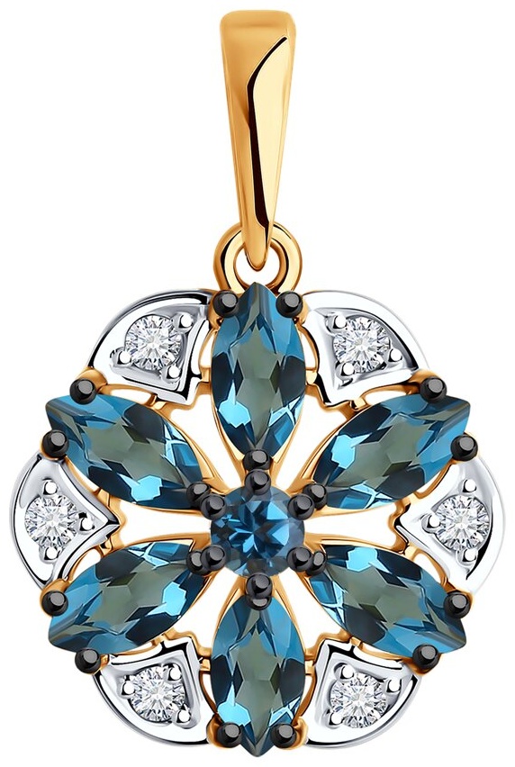 Подвеска Diamant 3396291 вес 1.46 г золото, фианит