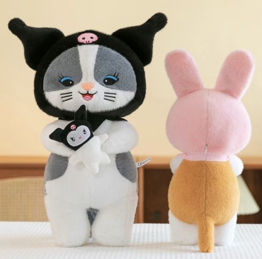 Мягкая игрушка 0457 Toys Куроми котик, высота 30 см, белый, серый