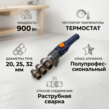 Аппарат для сварки пластиковых труб Skyriver раструбный 3210-1 900 Вт