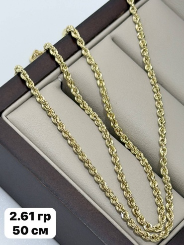 BAQ BRAND 0876655 длина 50 см, вес 2.61 г золото, плетение веревка