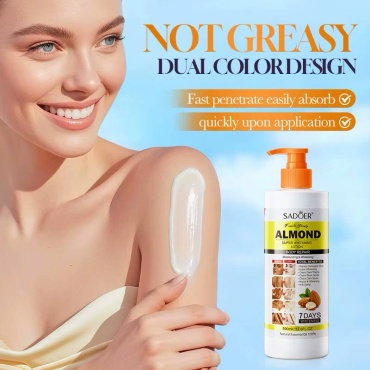 SADOER Almond Whitening Body Lotion - Отбеливающий лосьон для тела с миндалем лосьон для тела 500 мл