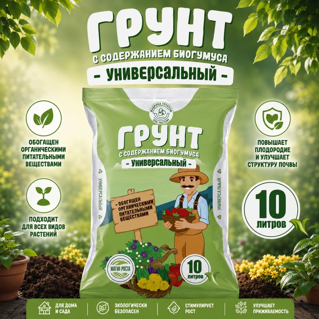 Грунт Фабрика грунтов Магия роста универсальный 10 л