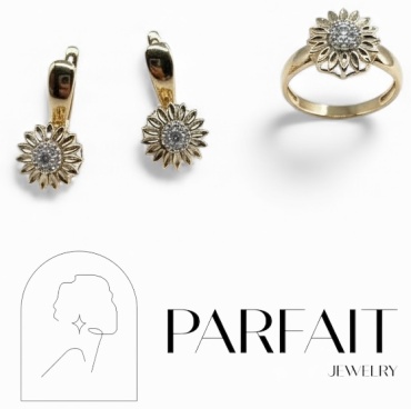 PARFAIT JEWELRY PJ_Семечки_17.5размер_1 вес 6.35 г золото, фианит
