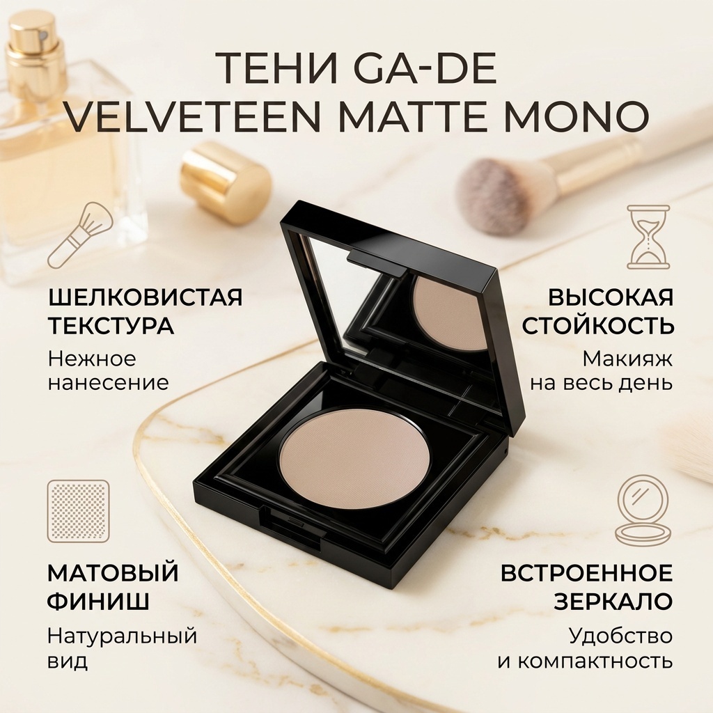 GA-DE тени прессованные Velveteen Matte Mono 235