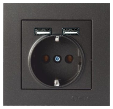 Розетка USB ЕТО 600-1200-220, черный