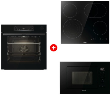 Gorenje BSA6737E15BG черный + варочная поверхность ECT646BSCE + микроволновая печь BM201M2BG