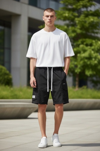 Повседневные шорты FASHION черный, белый