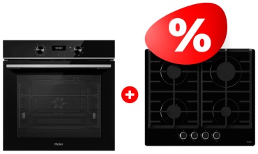 Haier HOQ-R2ARN3BX + Газовая варочная поверхность Haier HHX-G64CNB черный