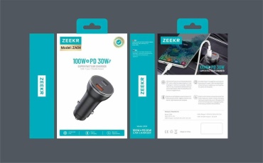 Автомобильное зарядное устройство ZEEKR, модель ZA04 USB Type-C, USB 100 Вт черный