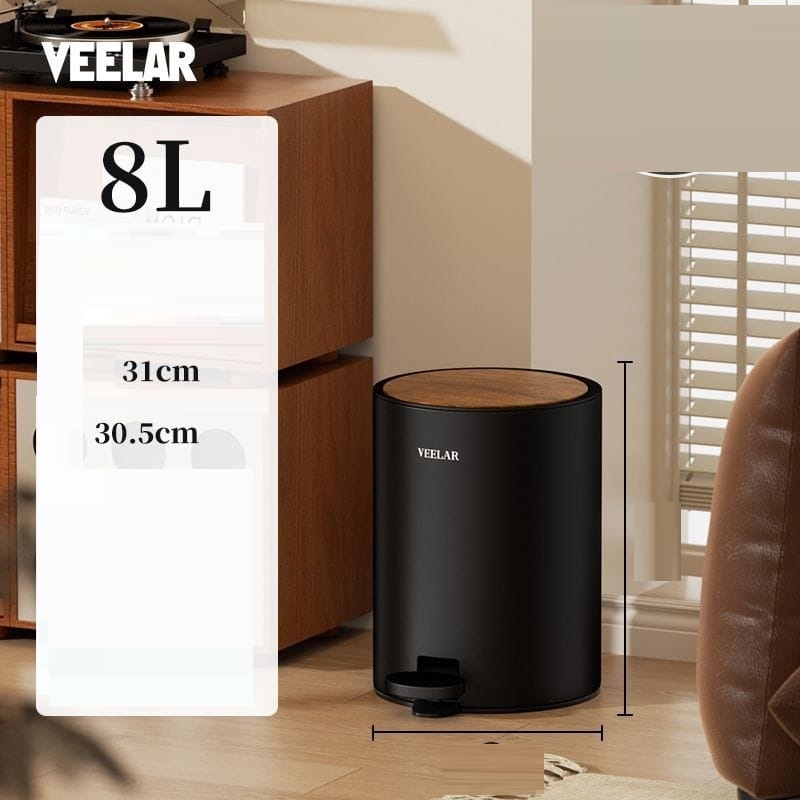 Мусорное ведро VEELAR 8 л 30.5x30.5x31 см, пластик, нержавеющая сталь, полипропилен