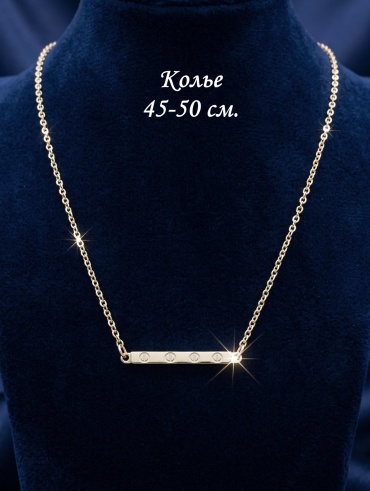 Колье Ambrosi A0726647 длина 45 см вес 6.47 г золото, фианит